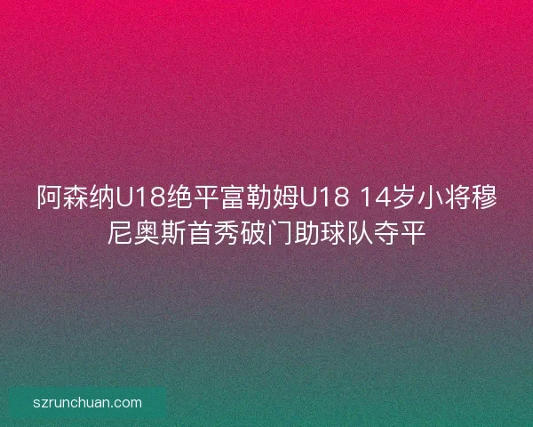 阿森纳U18绝平富勒姆U18 14岁小将穆尼奥斯首秀破门助球队夺平 阿森纳U18绝平富勒姆U18 14岁小将穆尼奥斯首秀破门助球队夺平
