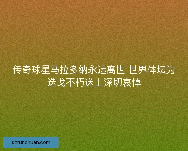 传奇球星马拉多纳永远离世 世界体坛为迭戈不朽送上深切哀悼 传奇球星马拉多纳永远离世 世界体坛为迭戈不朽送上深切哀悼
